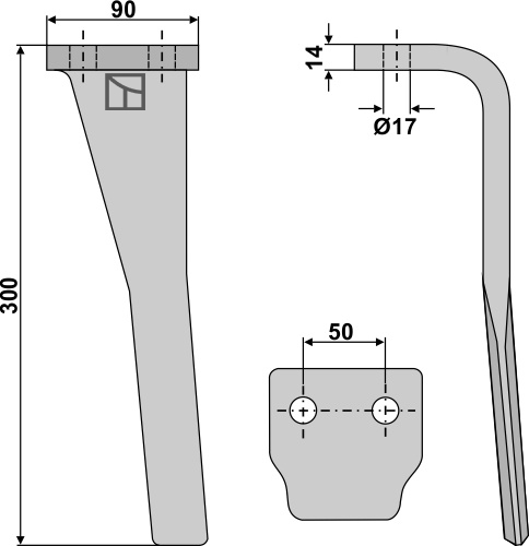 Kreiseleggenzinken links 300 mm x 90 mm, passend für Landsberg, Moreni und mehr
