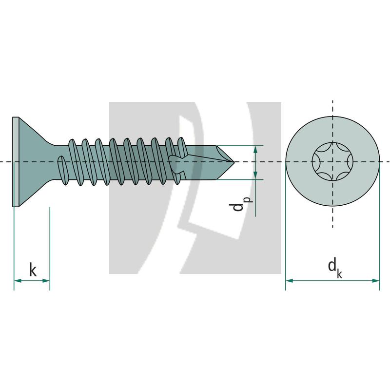Bohrschraube 4,8x32 DIN 7504, VPE 500