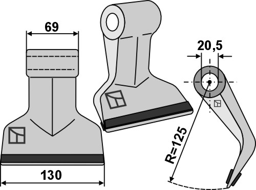 Hammerschlegel 130x69 mm - PTA, passend für Sauerburger