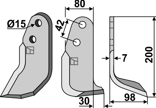 Fräsmesser 200x80mm, rechts, passend für Braun
