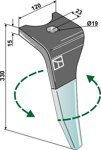 Kreiseleggenzinken (DURAFACE) 330mm, links, passend für Amazone