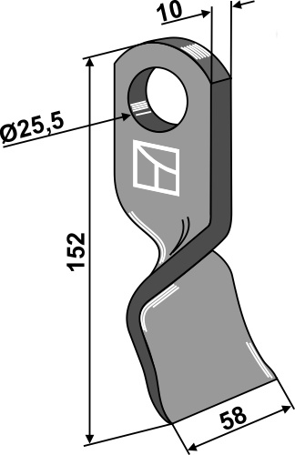 Gedrehtes-Messer 152x58 mm, passend für Orsi