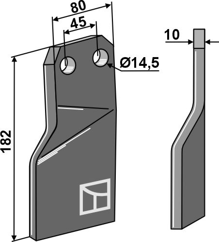 Rotorzinken 182x80mm, rechts, passend für Maschio/Gaspardo