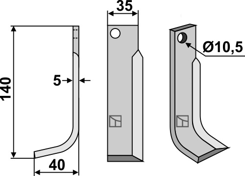 Fräsmesser 140x35mm, links, passend für Comeb