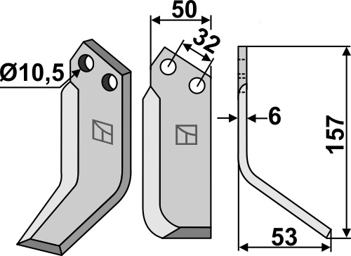 Fräsmesser 157x50mm, rechts, passend für Pasquali