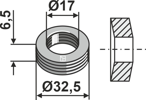 Elastische Distanzscheibe 32,5x6,5x17, passend für S.M.A., Mulag und mehr