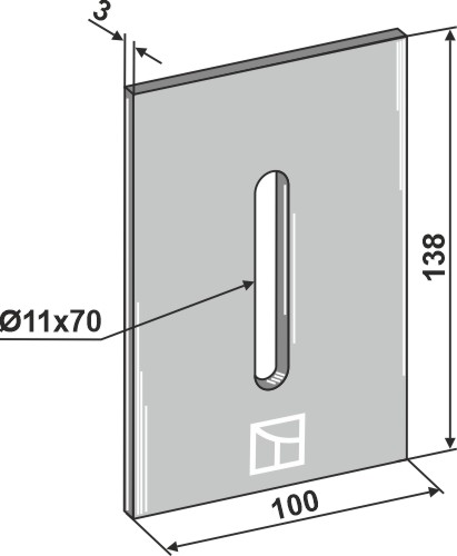 Abstreiferblech für Packerwalzen 138 x 100 mm, passend für Lely