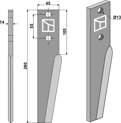 Kreiseleggenzinken 280 mm x 45 mm, passend für Breviglieri und Schmotzer