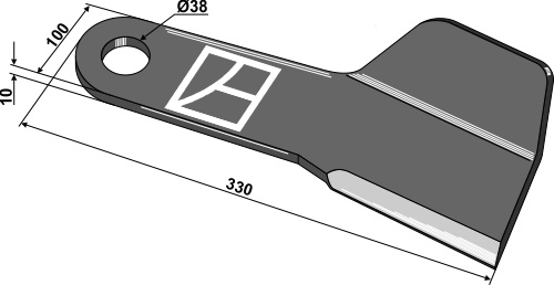Messer 330 mm, links, passend für Spearhead