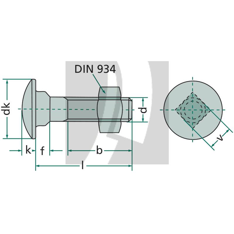 Schlossschraube M10x30 DIN 603, VPE 50