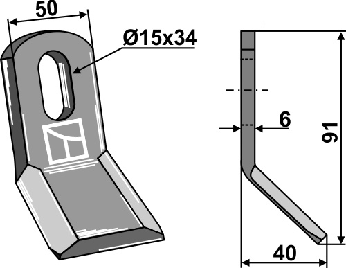 Y-Messer 91x50 mm, passend für S.M.A., Noremat und mehr