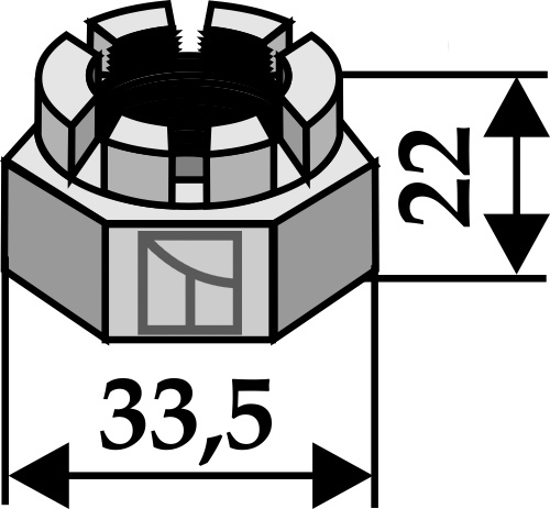 Kronenmutter M20x1,5, passend für Gilbers