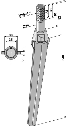 Kreiseleggenzinken 340 mm, passend für Frandent