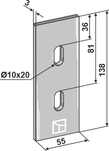 Abstreiferblech für Packerwalzen 138 x 55 mm, passend für Lely