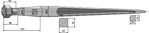 Zinken für Frontlader 810 mm, passend für Alö, Baas-Trima und mehr