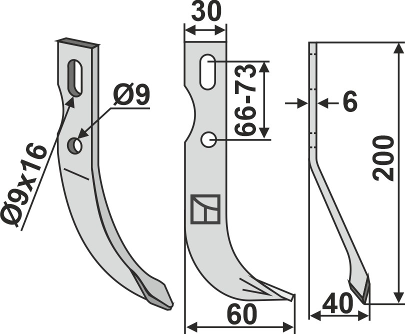 Universal Fräsmesser 200x30mm, rechts, passend für Benassi