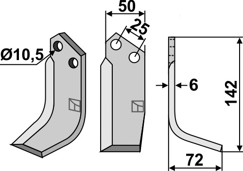 Fräsmesser 142x50mm, rechts, passend für Ferrari