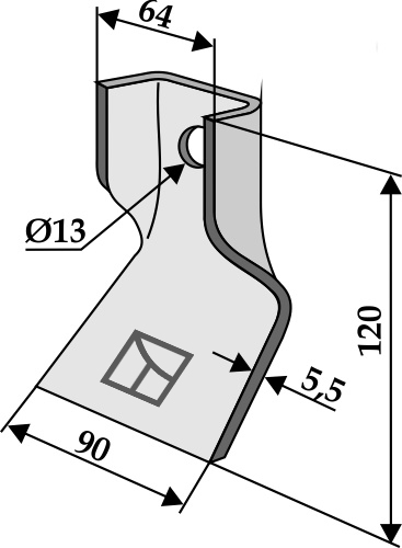 Klinge 120x64 mm, passend für JF