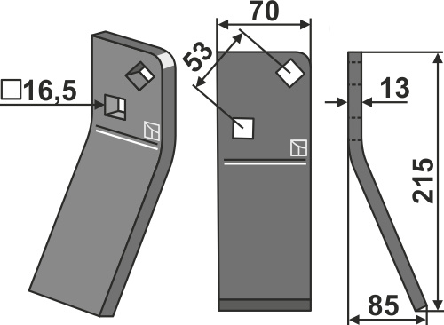 Rotorzinken 215x70mm, rechts, passend für Massano