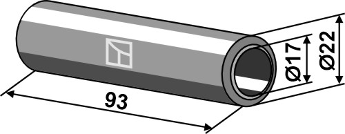 Buchse 93x17x22, passend für Kverneland und Mulag