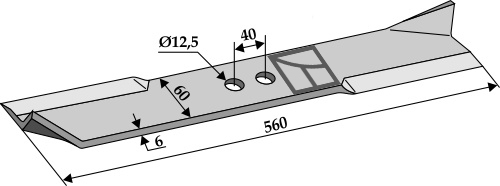 Mähermesser 560 mm - rechts, passend für Hymach