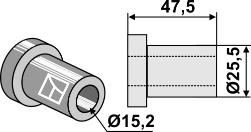 Innenbuchse 47,5x15,2x25,5, passend für Bomford, Mc Connel und mehr