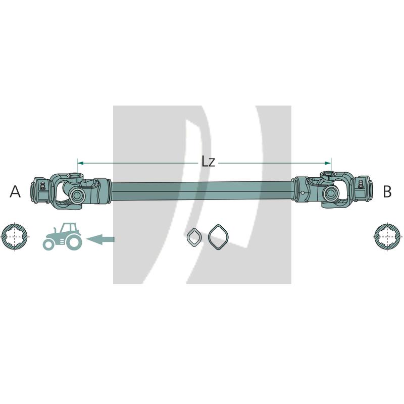 ROTARO Gelenkwelle R50 1 3/8" 6 Zähne Zitrone 710