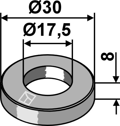 Unterlegscheibe 30x8x17,5 - DIN7989-2, passend für Bergmann