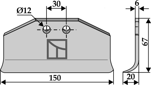 Wechselklinge 150x67 mm, passend für Humus