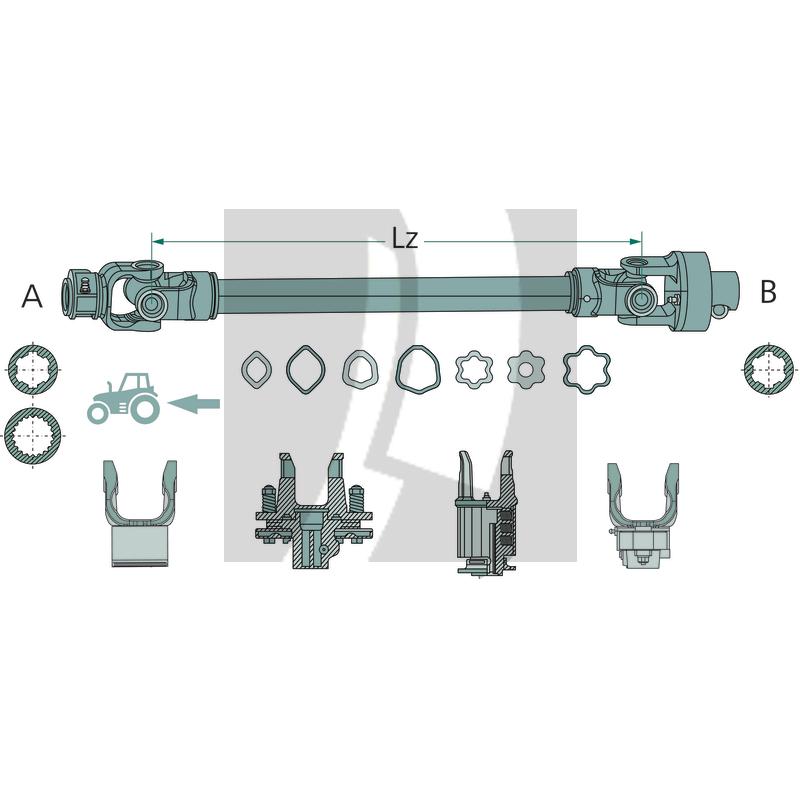 Rotaro Gelenkwellen R50 1 3/8" 6 Zähne Rotaro Gelenkwellen R50 1 3/8" 6 Zähne