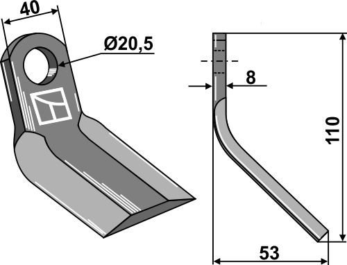 Y-Messer 110x40 mm, passend für Cabe (Nuova Cabe)