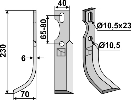 Universal Fräsmesser 230x40mm, links