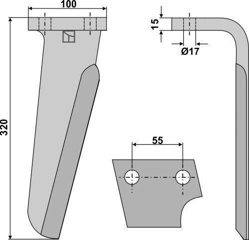 Kreiseleggenzinken, rechts 320 mm x 100 mm, passend für Perugini