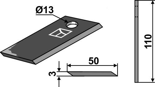 Rotorklinge 110x50 mm, passend für AS Motor und Vari