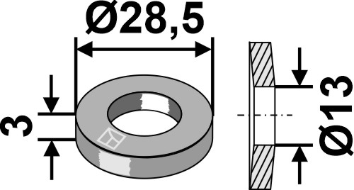 Scheibe 28,5x3x13 - DIN 6796