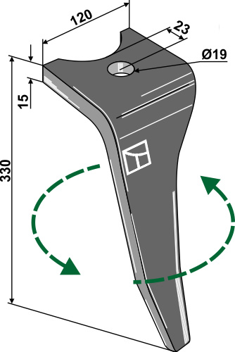 Kreiseleggenzinken links 330 mm x 120 mm, passend für Amazone