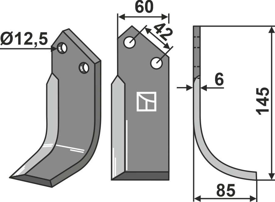 Fräsmesser 145x60mm, rechts, passend für M.E.A.A.T.