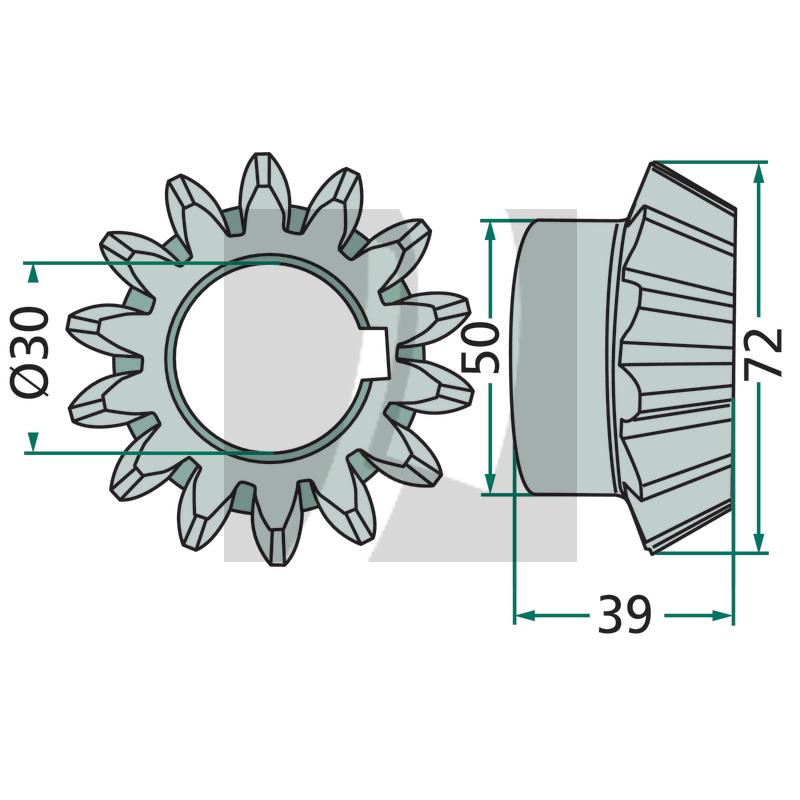 Kegelrad 14 Zähne Deutz Fahr 