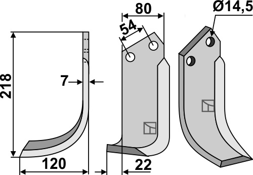 Fräsmesser 218x80mm, links, passend für Dondi