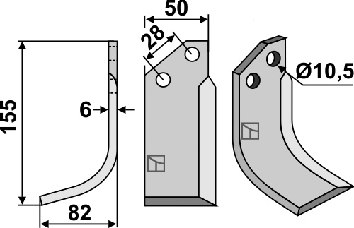 Fräsmesser 155x50mm, links, passend für Bertolini