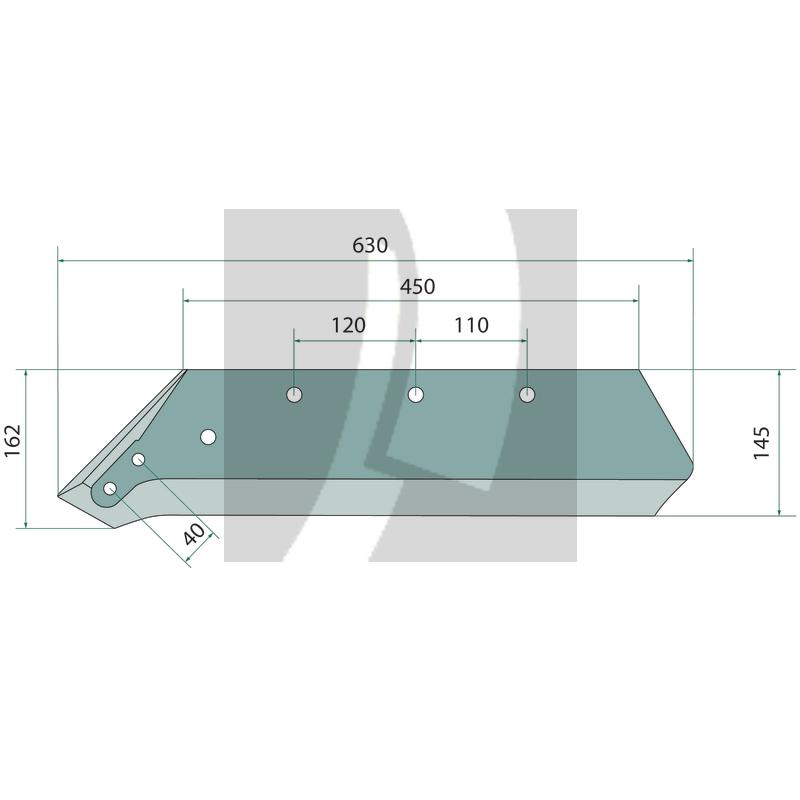 Wechselspitzenschar 10mm rechts, 18"