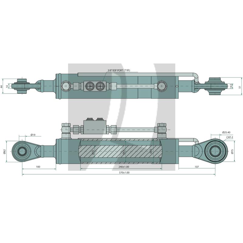 Hydraulischer Oberlenker 567 / 747 mm