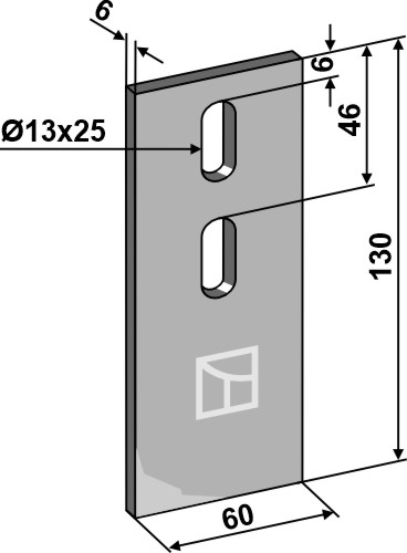 Abstreifer 130 x 60 mm, passend für Lemken