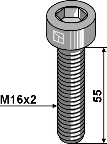 Innensechskantschraube - M16x2x55 - 12.9