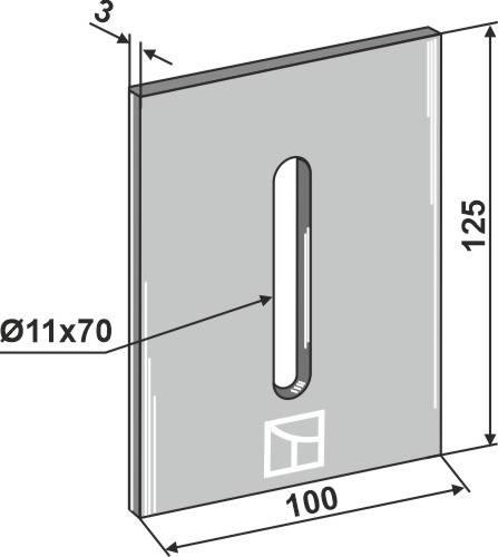 Abstreiferblech für Packerwalzen 125 x 100 mm, passend für Lely