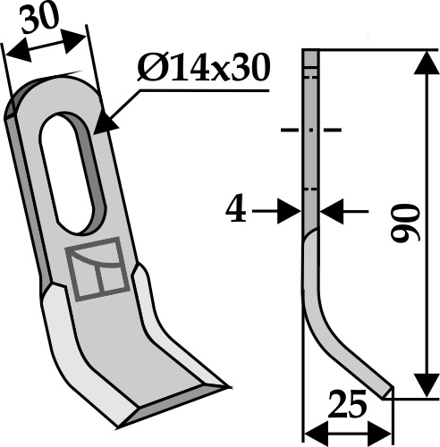 Y-Messer 90x30 mm, passend für votex