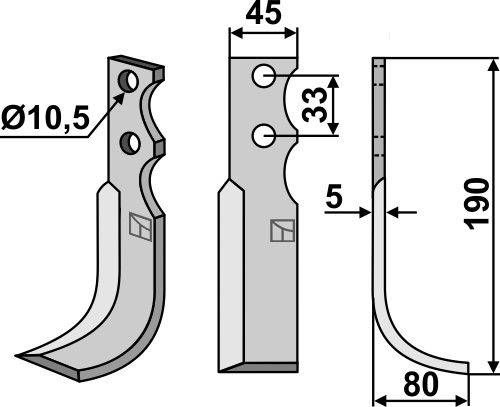 Fräsmesser 190x45mm, rechts, passend für FM-Matras, Goldoni und mehr