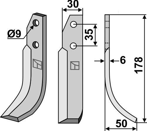 Fräsmesser 178x30mm, rechts, passend für NibbiDecimo