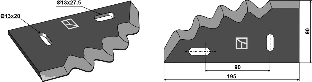 Messer für Futtermischwagen - Hartmetallbeschichtet, rechts, passend für Himel und Peecon
