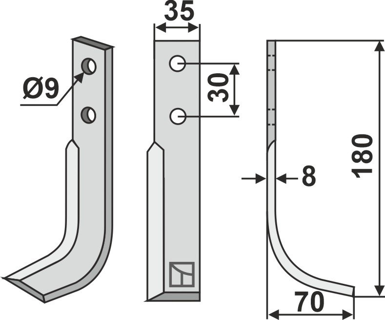 Fräsmesser 180x35mm, rechts, passend für Goldoni